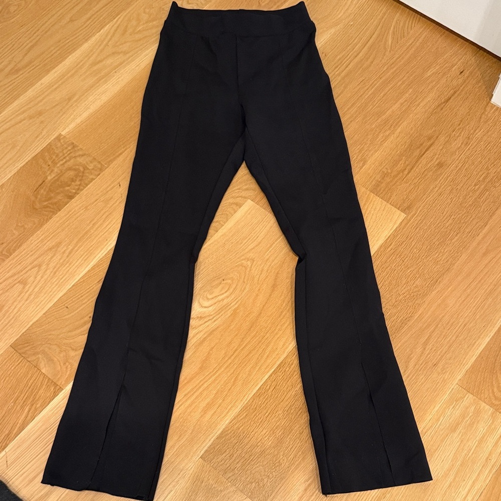 Commando flare leggings with front split